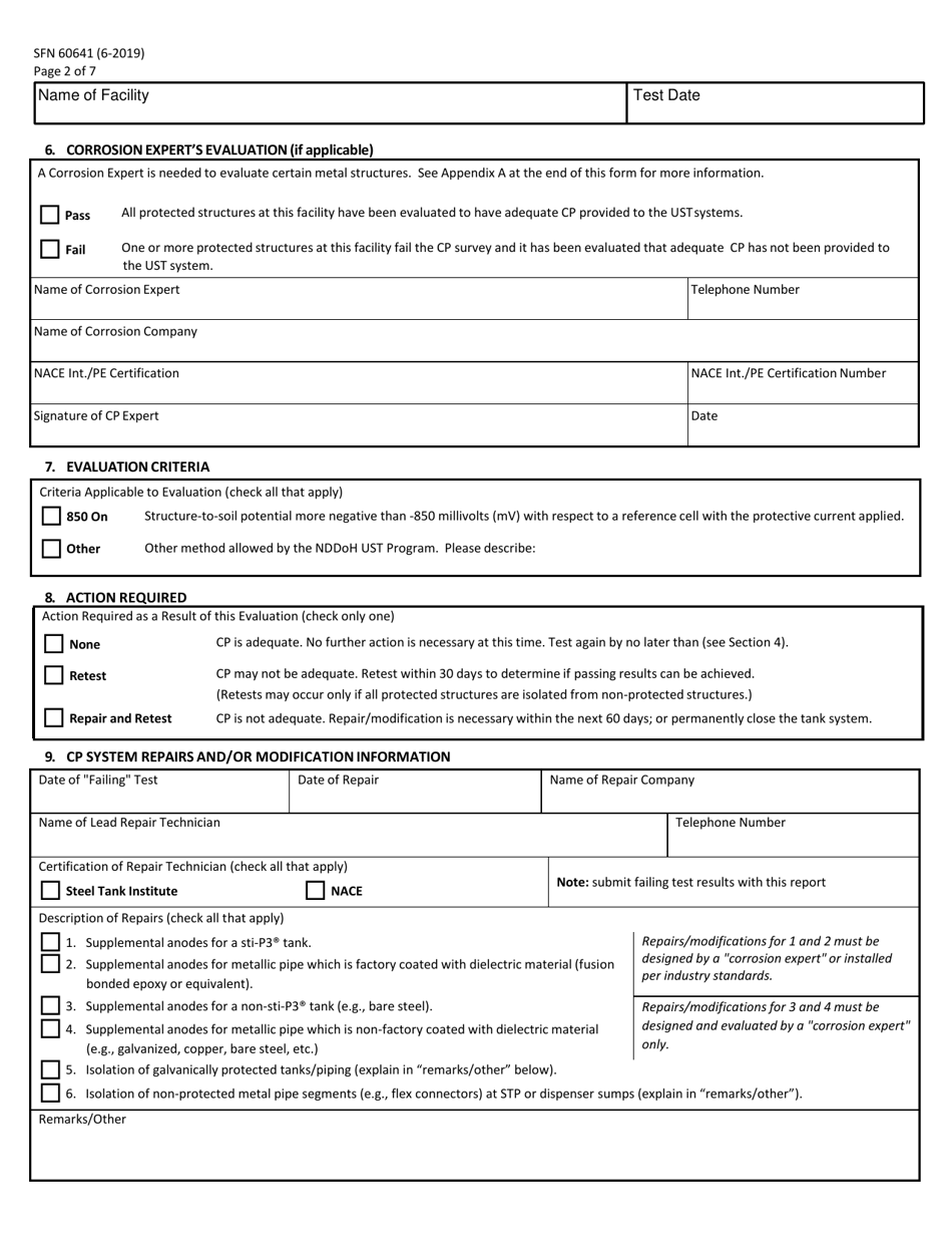 Form SFN60641 - Fill Out, Sign Online and Download Printable PDF, North ...