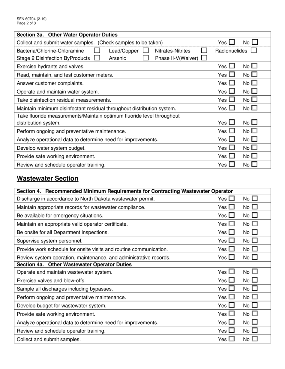 Form SFN60704 Operator Memorandum of Agreement - North Dakota, Page 2
