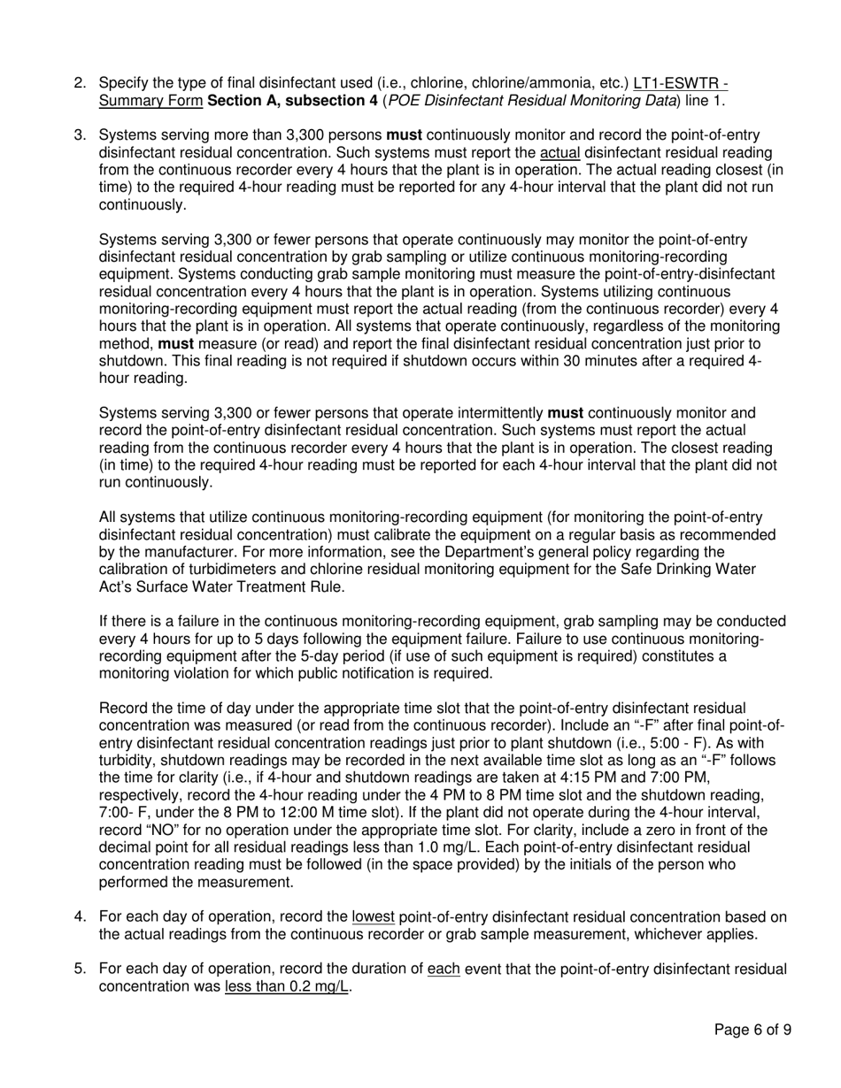 Form SFN54272 Long Term 1 - Enhanced Surface Water Treatment Rule Summary - North Dakota, Page 8