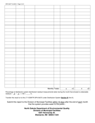 Form SFN54277 Distribution System Disinfectant Residual Monitoring Data - North Dakota, Page 2