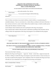 Document preview: Request for Admission Into the Northeast Central Judicial District Drug Court Program - North Dakota