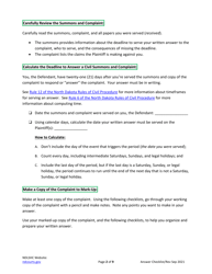 Answering a Civil Summons and Complaint Checklist - North Dakota, Page 2