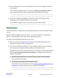 Answering a Civil Summons and Complaint Checklist - North Dakota, Page 5