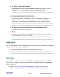 Answering a Civil Summons and Complaint Checklist - North Dakota, Page 6