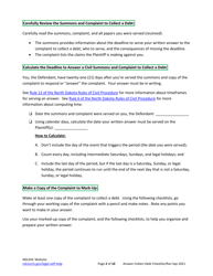 Answering a Debt Collection Summons and Complaint Checklist - North Dakota, Page 2