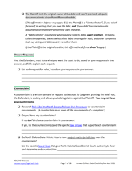 Answering a Debt Collection Summons and Complaint Checklist - North Dakota, Page 7