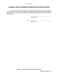 Form 30.0 Application for Correction of Birth Record - Ohio, Page 2