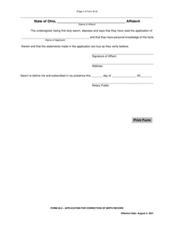 Form 30.0 Application for Correction of Birth Record - Ohio, Page 4
