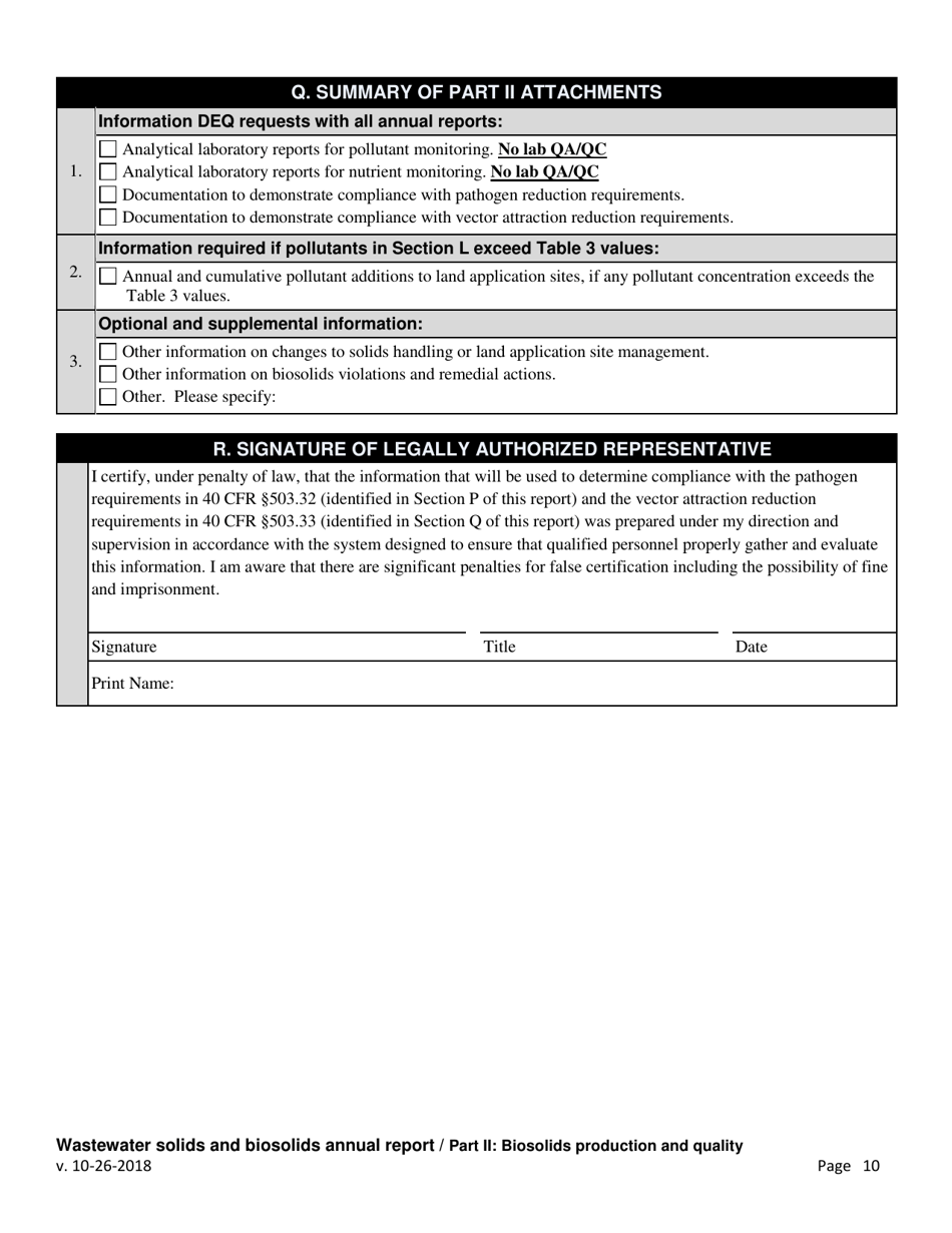 Wastewater Solids and Biosolids Annual Report - Oregon, Page 10