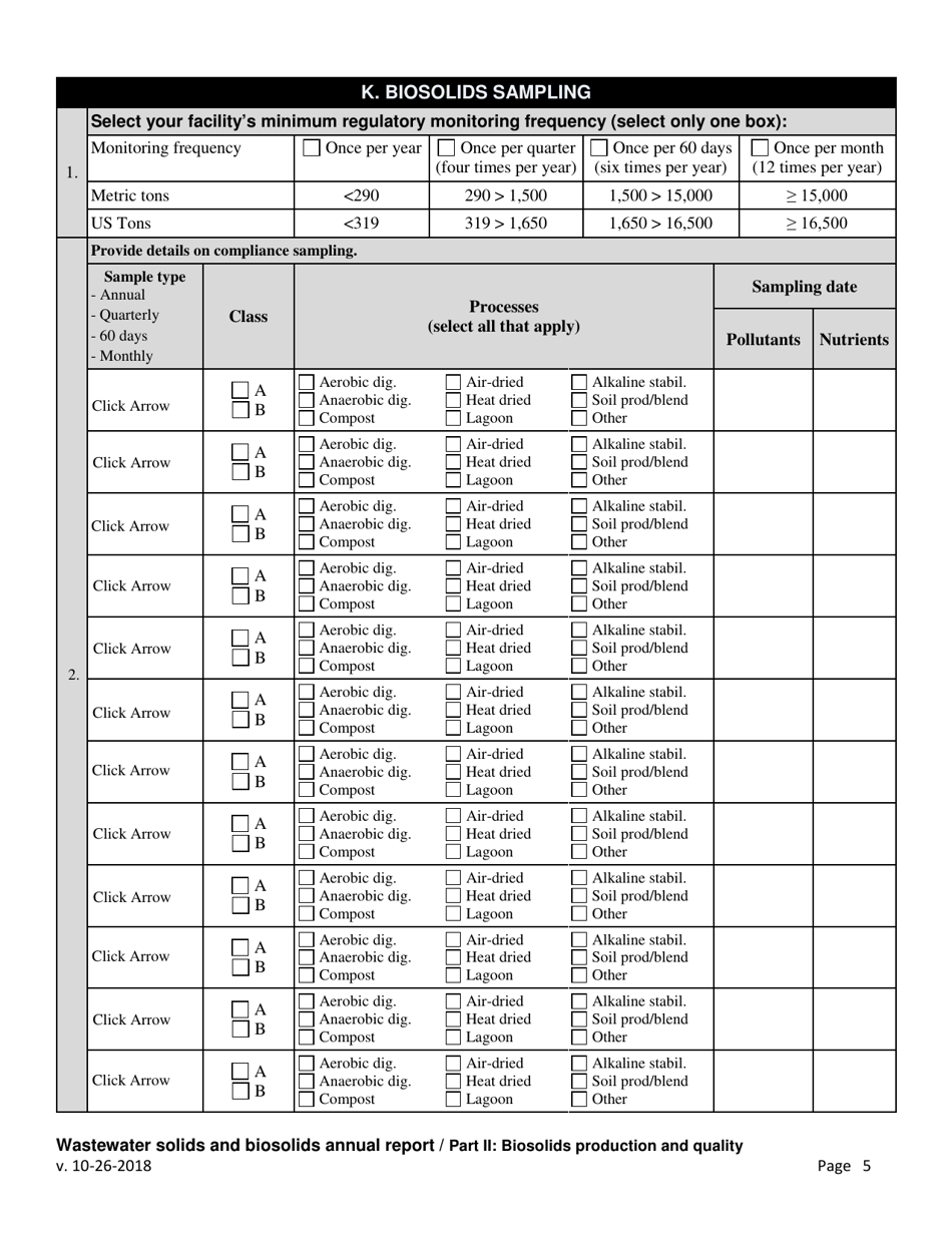 Wastewater Solids and Biosolids Annual Report - Oregon, Page 5