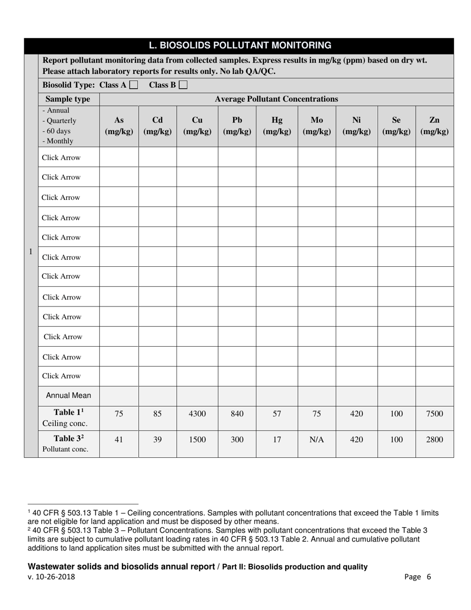 Wastewater Solids and Biosolids Annual Report - Oregon, Page 6