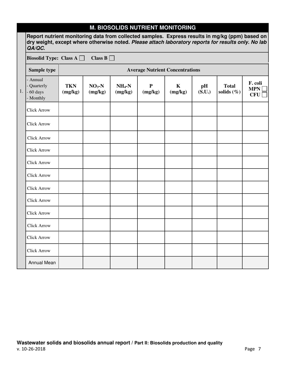 Wastewater Solids and Biosolids Annual Report - Oregon, Page 7