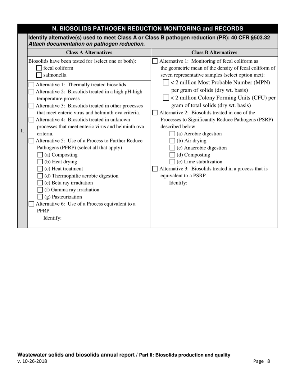 Wastewater Solids and Biosolids Annual Report - Oregon, Page 8