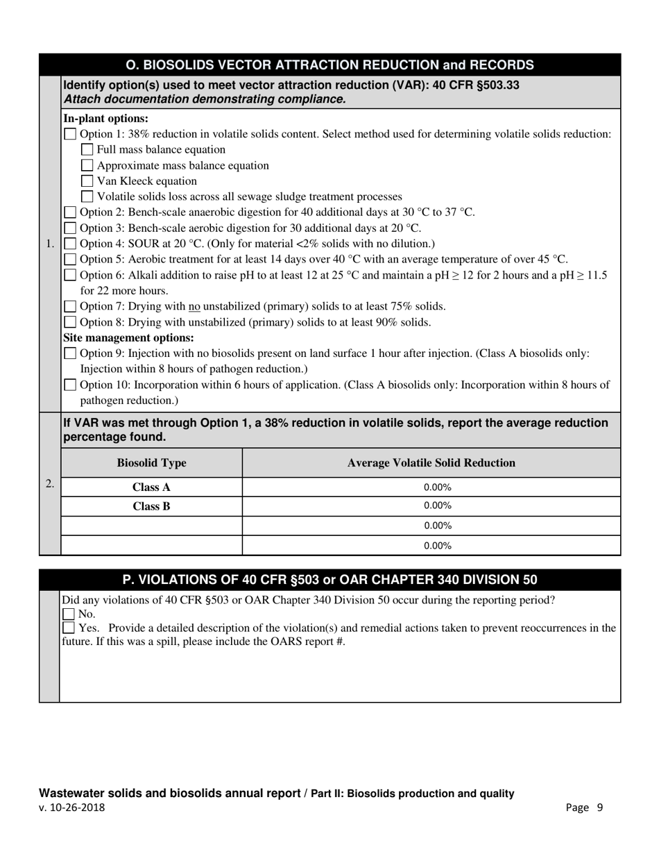 Wastewater Solids and Biosolids Annual Report - Oregon, Page 9