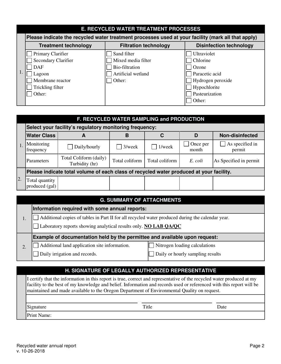 Recycled Water Annual Report - Oregon, Page 2