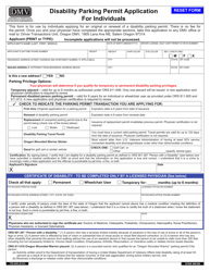 Form 735-265 Disability Parking Permit Application for Individuals - Oregon, Page 3