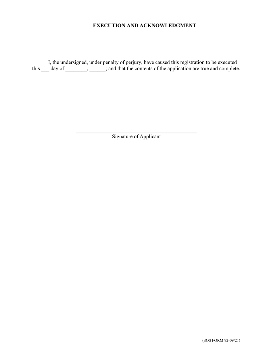 SOS Form 92 Application for Registration of Athlete Agent - Oklahoma, Page 4