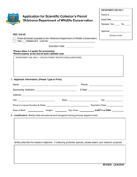 Application for Scientific Collector&#039;s Permit - Oklahoma, Page 3