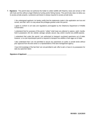 Application for Scientific Collector&#039;s Permit - Oklahoma, Page 5