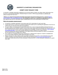 Nonprofit &amp; Charitable Organization Exempt Event Request Form - Oregon