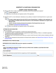 Nonprofit &amp; Charitable Organization Exempt Event Request Form - Oregon, Page 3