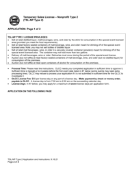 Temporary Sales License - Nonprofit Type 2 - Oregon, Page 2
