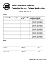 Form MJ21-1004 Pesticide/Solvent Failure Notification - Oregon, Page 4