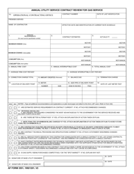Document preview: AF Form 3551 Annual Utility Service Contract Review for Gas Service