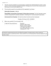 Form DL-9010 Internet User Renewal Application - Pennsylvania, Page 2