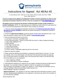 Form PDE338 R-4 &quot;Request for Appeal: Act 48/Act 45&quot; - Pennsylvania