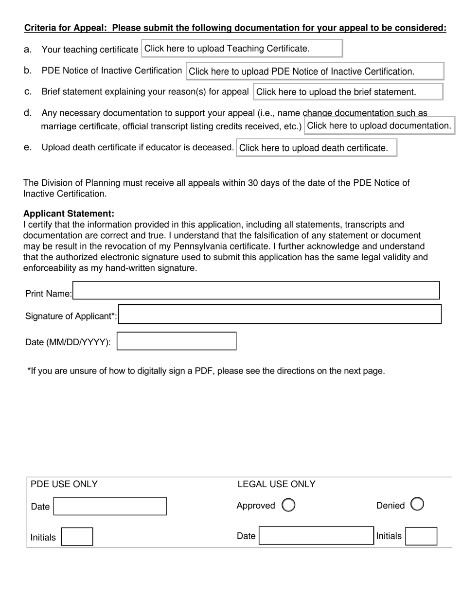 Form PDE338 R-4 Request for Appeal: Act 48 / Act 45 - Pennsylvania, Page 3