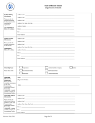 Application for Registration for Rad Diagnostic X-Ray Equipment Facility - Rhode Island, Page 3