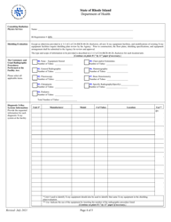 Application for Registration for Rad Diagnostic X-Ray Equipment Facility - Rhode Island, Page 4