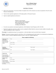 Application for Registration for Provider of X-Ray Services - Rhode Island, Page 2