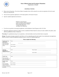 Application for Registration for Radiation Physics Services - Rhode Island, Page 2