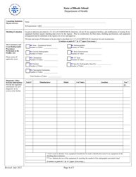 Application for Registration for Srf Diagnostic X-Ray Equipment Facility - Rhode Island, Page 4