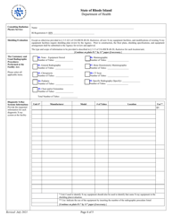 Application for Registration for Srm Diagnostic X-Ray Equipment Facility - Rhode Island, Page 4