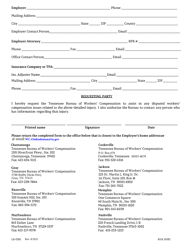 Form C-40 (LB-0381) Request for Mediation (For Injuries Prior to 7/1/2014 Only) - Tennessee, Page 2
