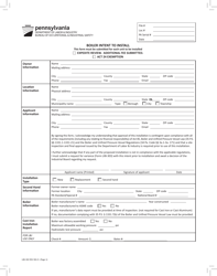 Document preview: Form LIBI-302 Boiler Intent to Install - Pennsylvania