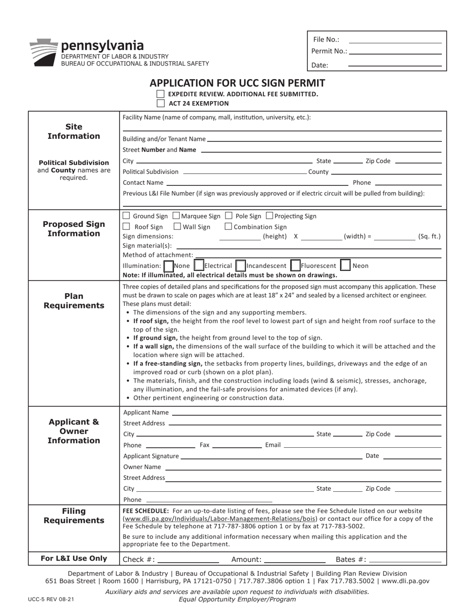 Form UCC5 Download Fillable PDF or Fill Online Application for Ucc