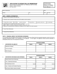Form SFN7386 &quot;Application to Expand Field of Membership&quot; - North Dakota