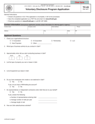 Form TC-43 Voluntary Disclosure Program Application - Utah