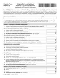 Document preview: Form 502FED-2 Virginia Partnership-Level Federal Adjustments Report - Virginia
