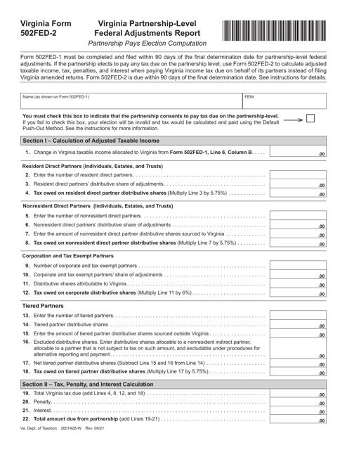 Form 502FED-2  Printable Pdf