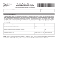 Form 502FED-2 Virginia Partnership-Level Federal Adjustments Report - Virginia, Page 2