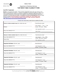 Form DWS-ESD/WDD300 TANF Needy Family Eligibility Form - Utah