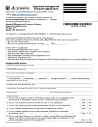 Document preview: Form APR-622-188 Appraisal Management Company Application - Washington