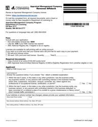 Document preview: Form APR-622-191 Appraisal Management Company Renewal Affidavit - Washington