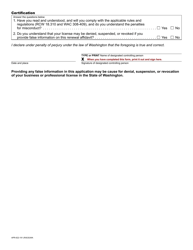 Form APR-622-191 Appraisal Management Company Renewal Affidavit - Washington, Page 2