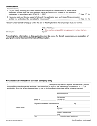 Form AUCT-682-003 Auctioneer Registration Application - Washington, Page 3